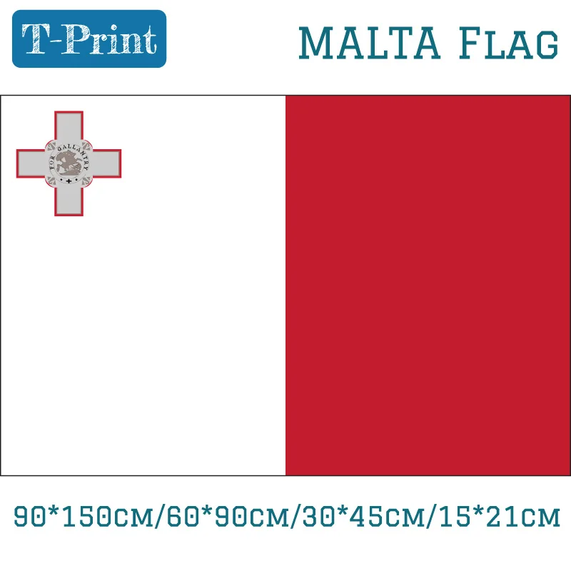 

Hanging Flag 90*150cm/60*90cm/30*45cm/40*60cm/15*21cm Malta National Flag 3x5 Feet
