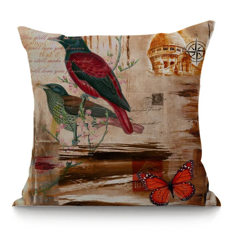 Декоративная наволочка для подушки 45x45 см в стиле ретро домашний декор | Дом и сад