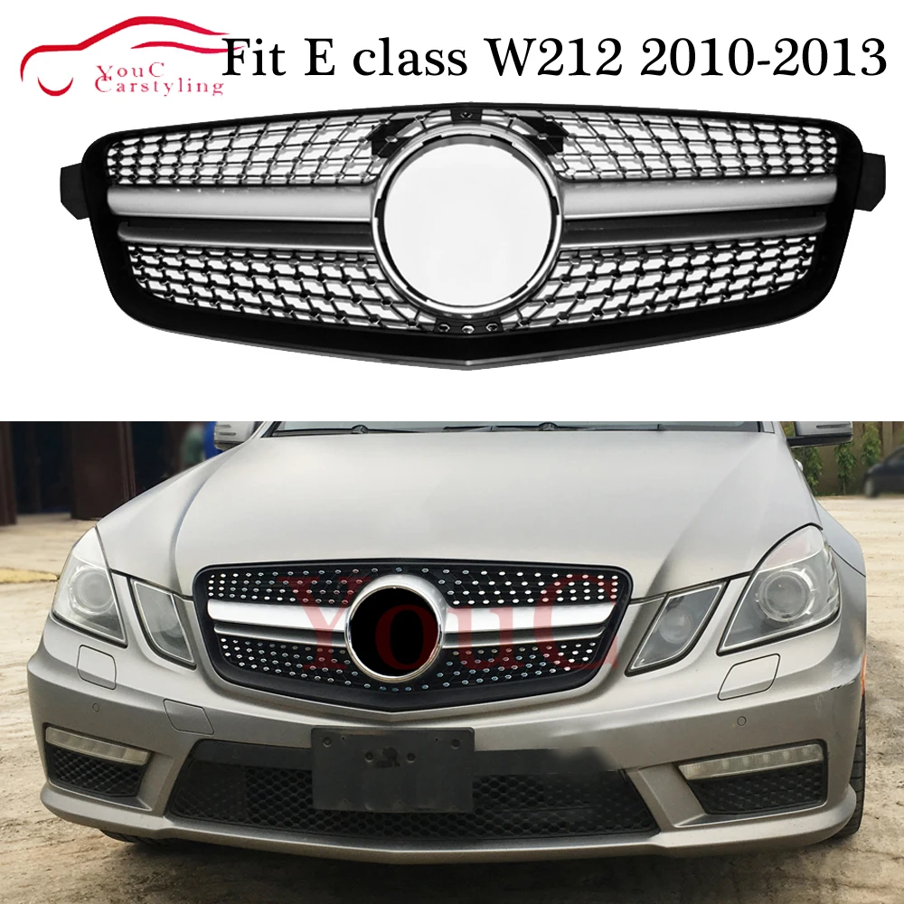 

W212 Diamond Grill Front Bumper Grill Mesh For Mercedes E Class W212 pre-facelift 2010 - 2013 E200 E250 E300 E350 E400