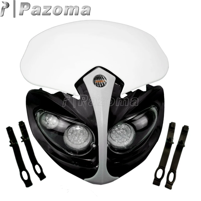 Белый Мотоцикл Pazoma фар для CRF50F CRF70F CRF80F CRF100F CRF150F Байк белый головной обтекатель светодиодный - Цвет: Белый