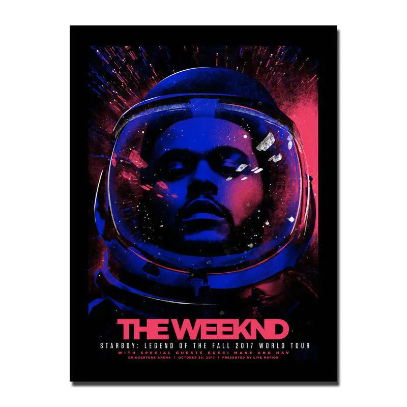 Q2062 Плакаты и принты The Weeknd Starboy Тур рэп Обложка альбома певец звезды