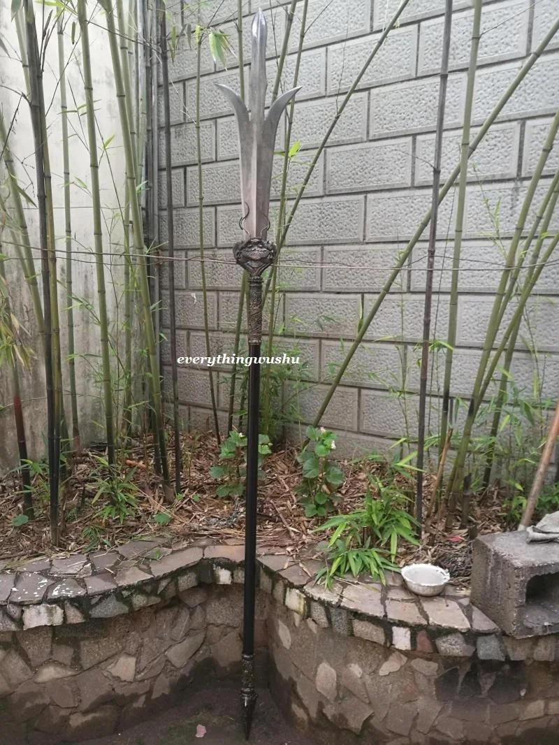 Высококачественный двойной меч из дамасской стали с тремя точками длинное