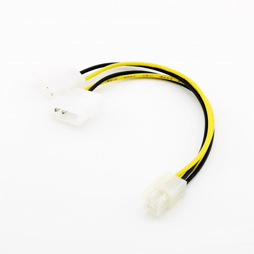 20 шт. ATX 4 Pin Female 12V CPU PSU к двойному Male Molex внутренний PC адаптер питания
