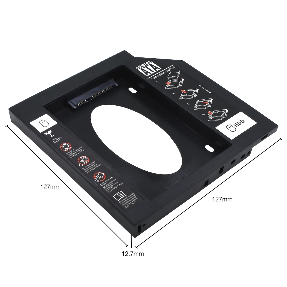 TISHRIC горячая Распродажа второй 2й HDD Caddy 12 7 мм SATA 3 0 Optibay 2 5 ''SSD адаптер для DVD