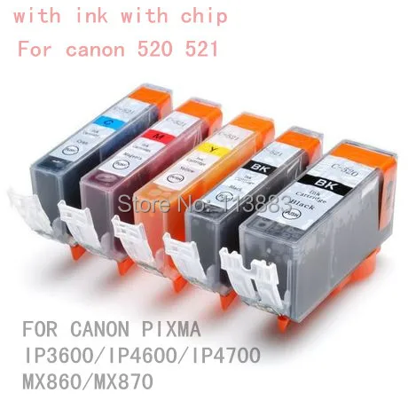 15 шт. совместимый чернильный картридж для canon PIXMA IP3600 IP4600 IP4700 MX860 MX870 с картриджем