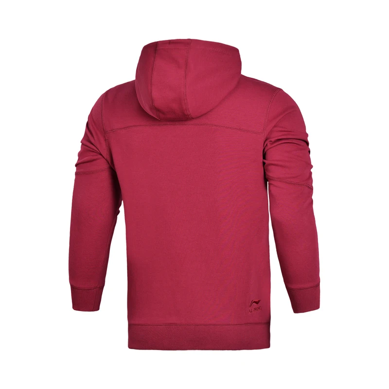 Li-Ning мужской трендовый трикотажный свитер с капюшоном, Классический крой, комфортный спортивный свитер с капюшоном и подкладкой для фитнеса AWDN059 MWW1371