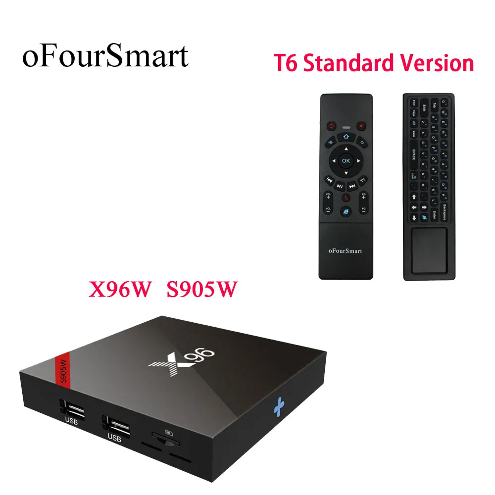 X96W Smart tv box android 7 1 2 Гб ОЗУ 16 ПЗУ Amlogic S905W четырехъядерный H.265 4K медиаплеер с T6 Air mouse PK