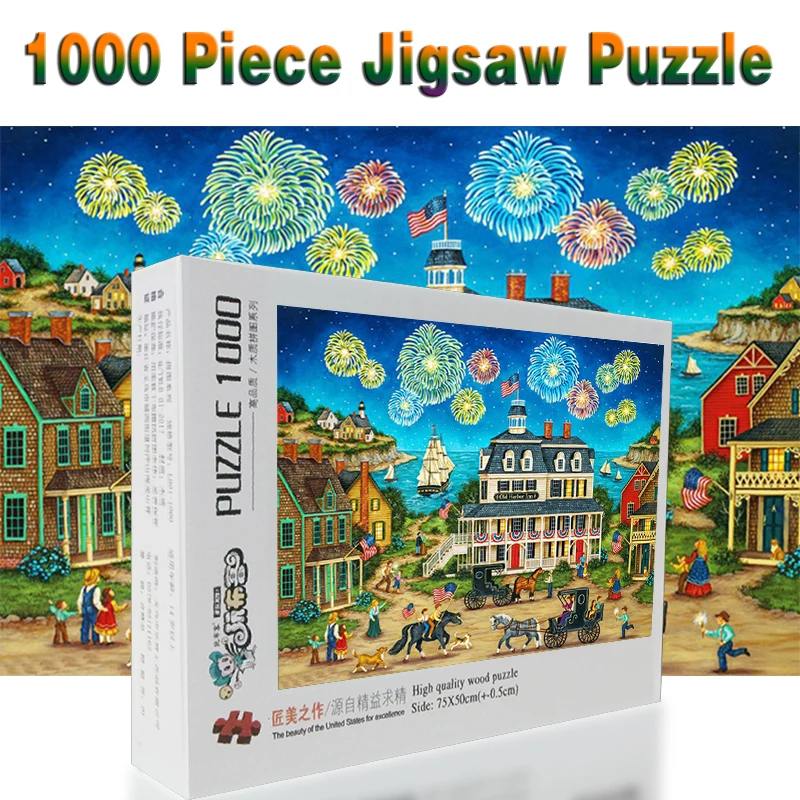 Пазлы 520/1000/1500 штук деревянные Мультяшные Детские игрушки Обучающие пазлы Iq Adulto
