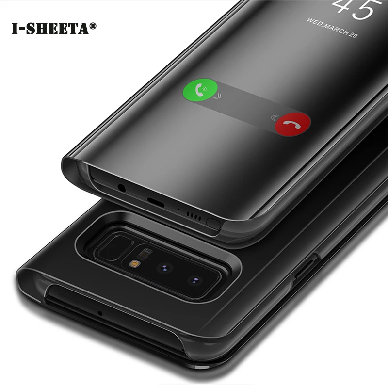 Зеркальный кожаный жесткий чехол для Samsung Galaxy A5 A7 2017 S6 S7 edge Smart Clear View флип с