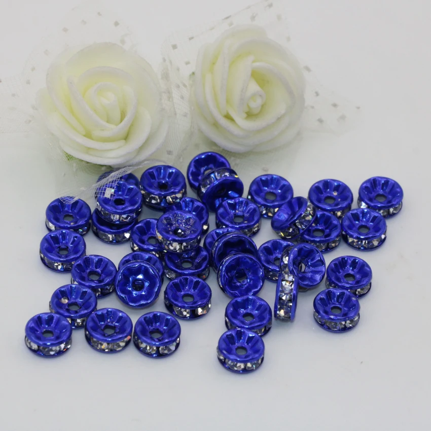 Новая мода темно-синий 30 шт. diy Распорки фурнитура элегантный кристалл горного
