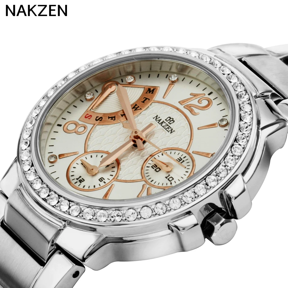 Nakzen часы Мода Роскошные спортивные Брендовые женские светящиеся