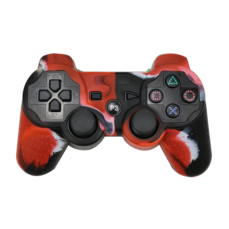 Для PS3 контроллер геймпад Камо силиконовый резиновый чехол Защитный чехол для Playstation 3 джойстик с 2 силиконовые колпачки