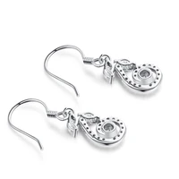 LOVERJEWELRY Women Drop Earrings Round Marquise Diamond Wedding Jewelry 18Kt Rose Gold For Female Anniversary Dangle Earrings