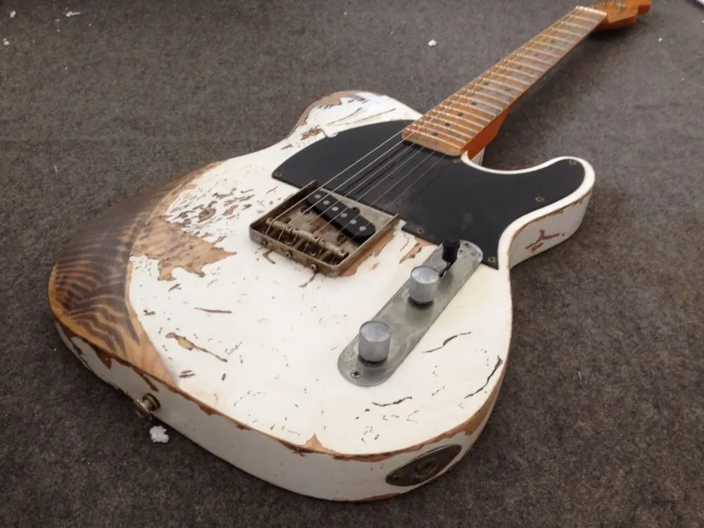 Новый стиль ручной работы RELIC TL электрическая гитара винтажный тюнер ASH body bone