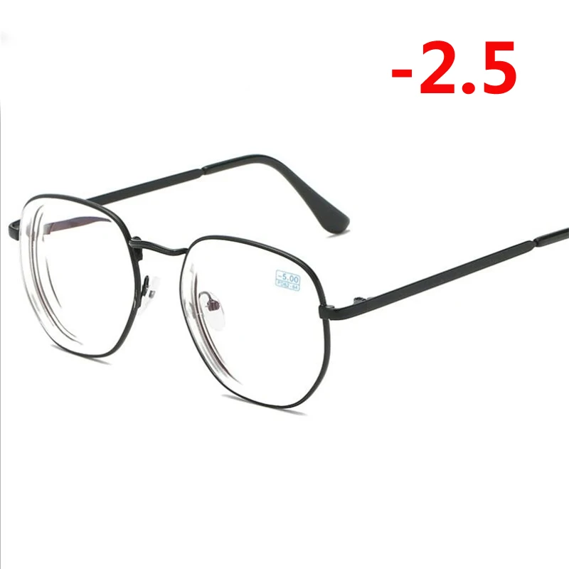 Myopia 250 1,0-1,5-2,0-6,0 студенческие очки для близорукости золотой и черный Оправа синяя пленка короткие очки для коррекции зрения очки по рецепту - Frame Color: Myopia 250