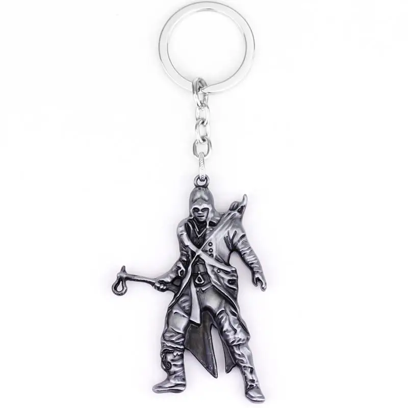 s Игра Assassins Creed сплав брелок держатель винтажный жетон металлический для собаки брелок Кольца Подвески ювелирные изделия подарок для фанатов Человек - Цвет: s