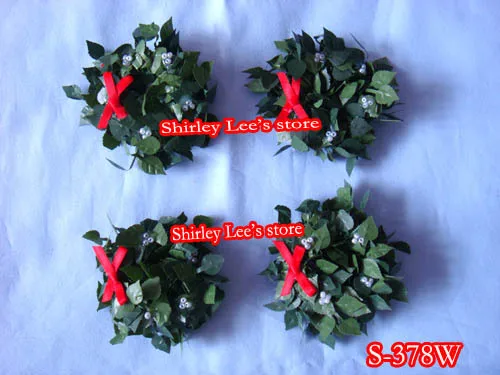 Горячая Распродажа! 120X симпатичный миниатюрный Рождественский венок с красным