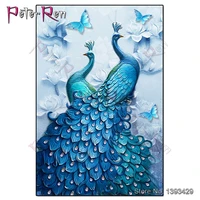 diamond painting peacock flower butterfly crafts embroidery resin needlework printed pattern mosaic cross stitch home decor gift