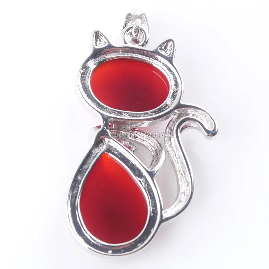 YOWOST Natural Agates Gem Stone Bead The Fox Silver Pendant For Women Men Jewelry 1PCS IN3564 | Украшения и аксессуары