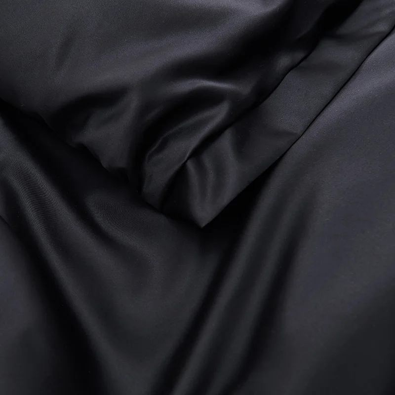 Комплект постельного белья из черного сатина и шелка пододеяльник Набор