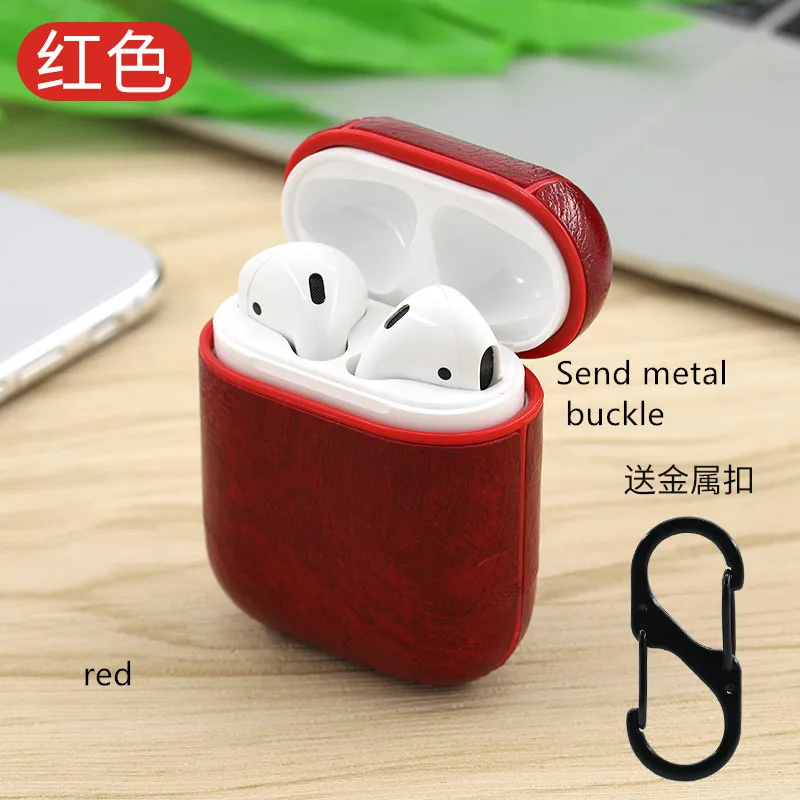 AirPods беспроводной однотонный кожаный чехол для гарнитуры iPhone AirPods1 поколение 2