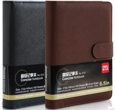 

deli 3151 PU hard cover notebook loose-leaf thickening notepad commercial notepad daily memo business planner