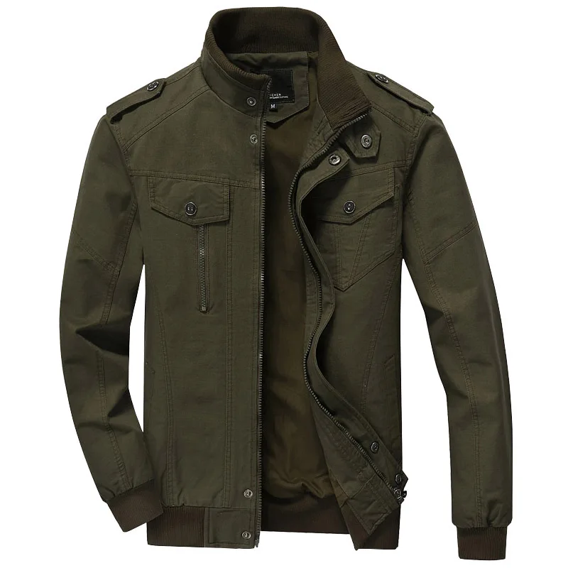 Army green TACVASEN, осенние куртки, Мужская Военная армейская куртка, пальто, хлопок, ВВС, куртка-бомбер, мужские повседневные карго пальто, мужская одежда - Цвет: Army green