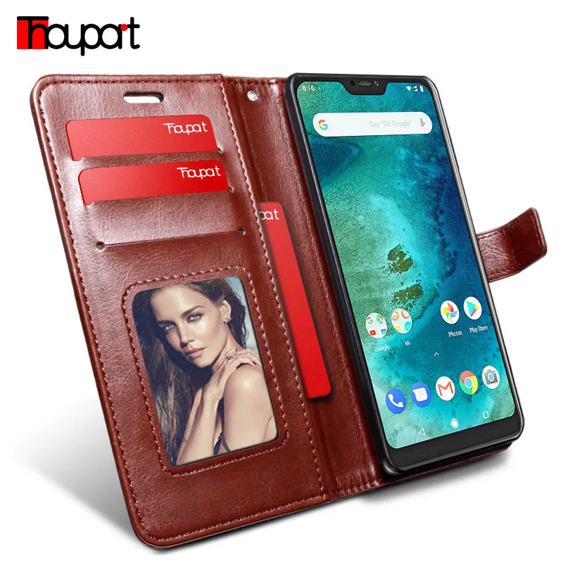 Кожаный чехол для Xiaomi Redmi 6 Pro 6A ретро фоторамка Кожаные чехлы бумажник флип