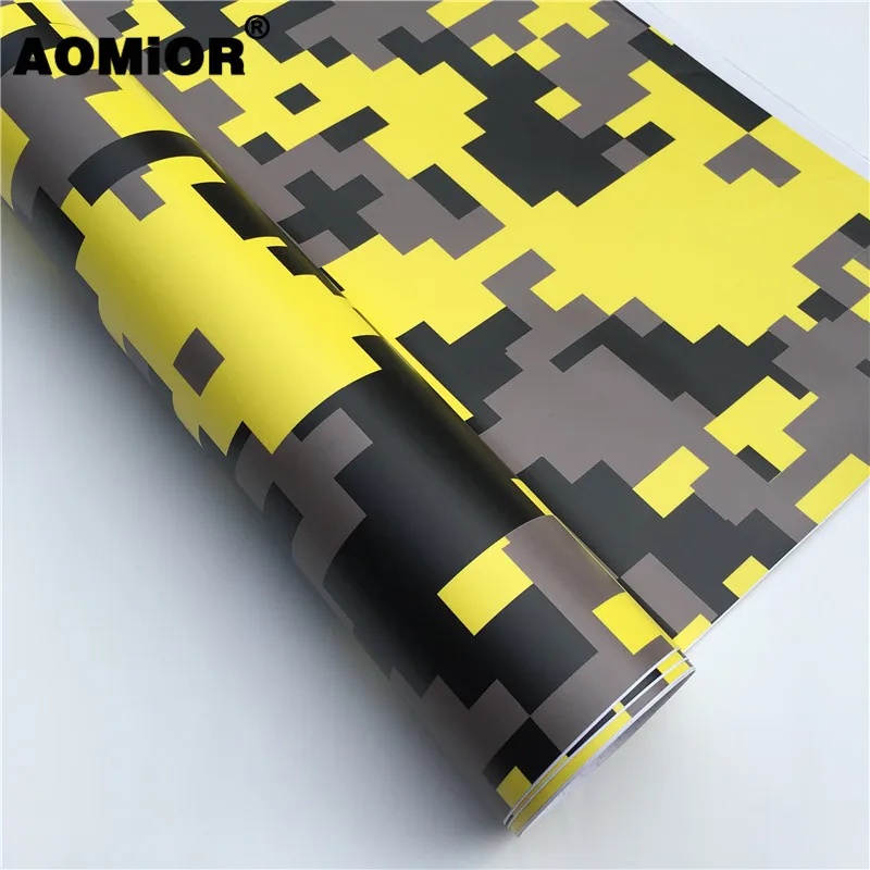 Yellow Digital Camo HD цифровая камуфляжная виниловая автомобильная пленка ping Camo Виниловая пленка для автомобиля Наклейка консоль компьютер Ноутбук кожа мотоцикл - Название цвета: Yellow Digital Camo