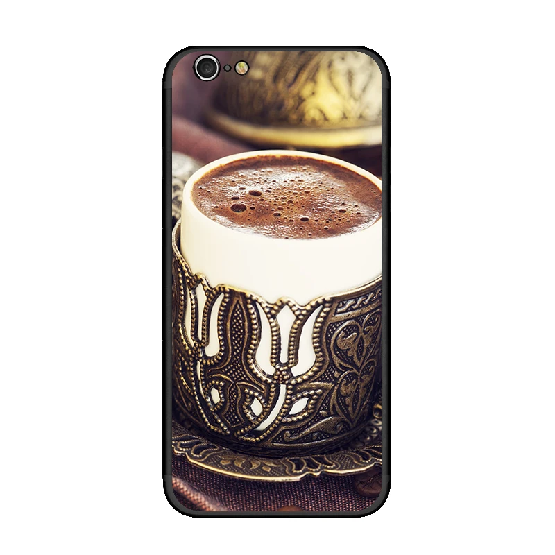 Bauqee Кофе принт Роскошный чехол для iPhone 7 плюс 6 6S крышка Мягкий силиконовый Iphone X 8