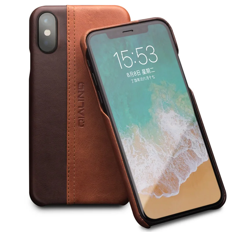 Чехол для телефона QIALINO из натуральной кожи iPhone X модный роскошный Ультратонкий
