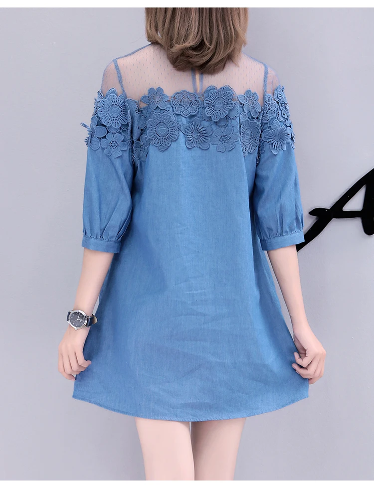 Новое поступление 2018 летнее женское джинсовое платье повседневное