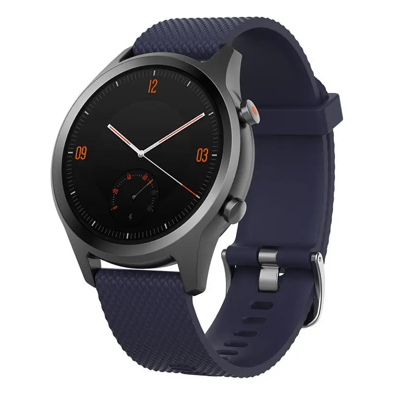 Dark Blue Для Tic часы C2 однотонные Цвет сменный силиконовый ремень 18 мм/20 мм Ticwatch C2 ремешок DJI Spark ремешок на запястье# AO - Цвет: Dark Blue