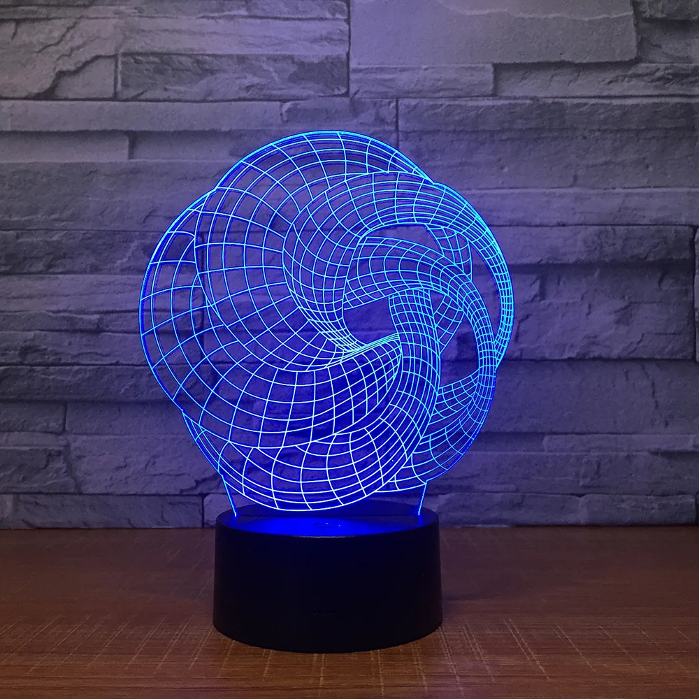

New Art Abstraction 3D Lamp 7 Color Led Night Lamps For Kids Touch Led Usb Table Lampara Lampe Baby Sleeping Nightlight Party Gi