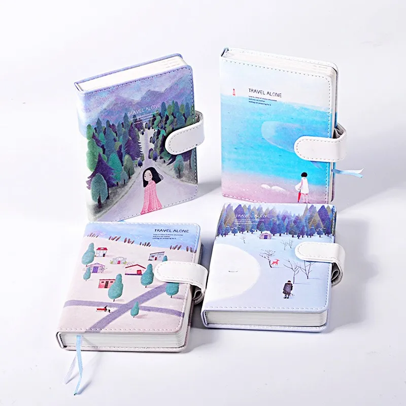 Милые канцелярские принадлежности кожаный блокнот пустые цветные страницы