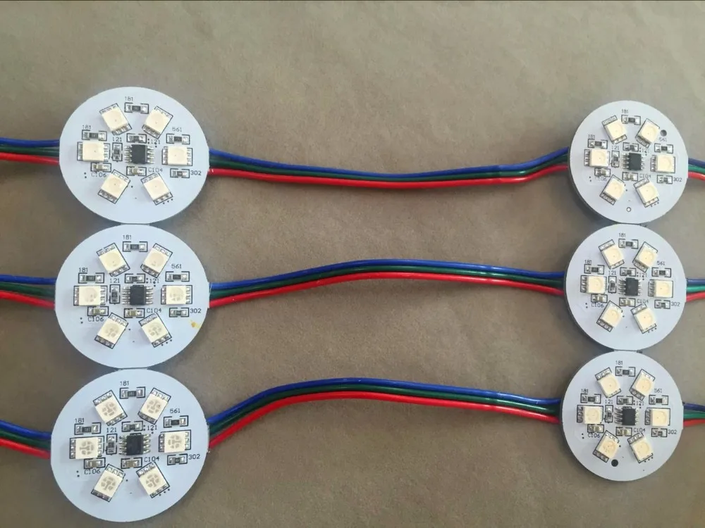 Предварительно припаянный DC24V UCS2903 светодиодный pixe PCBA Вход 6 шт 5050 SMD RGB LED 1 44 Вт
