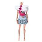 Комплект одежды из трех предметов; белый меховой воротник; юбка; костюм для куклы 11 