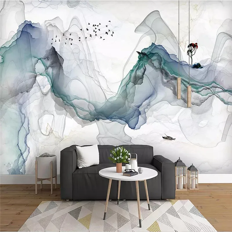 Профессиональное производство Настенные обои китайские абстрактные чернила