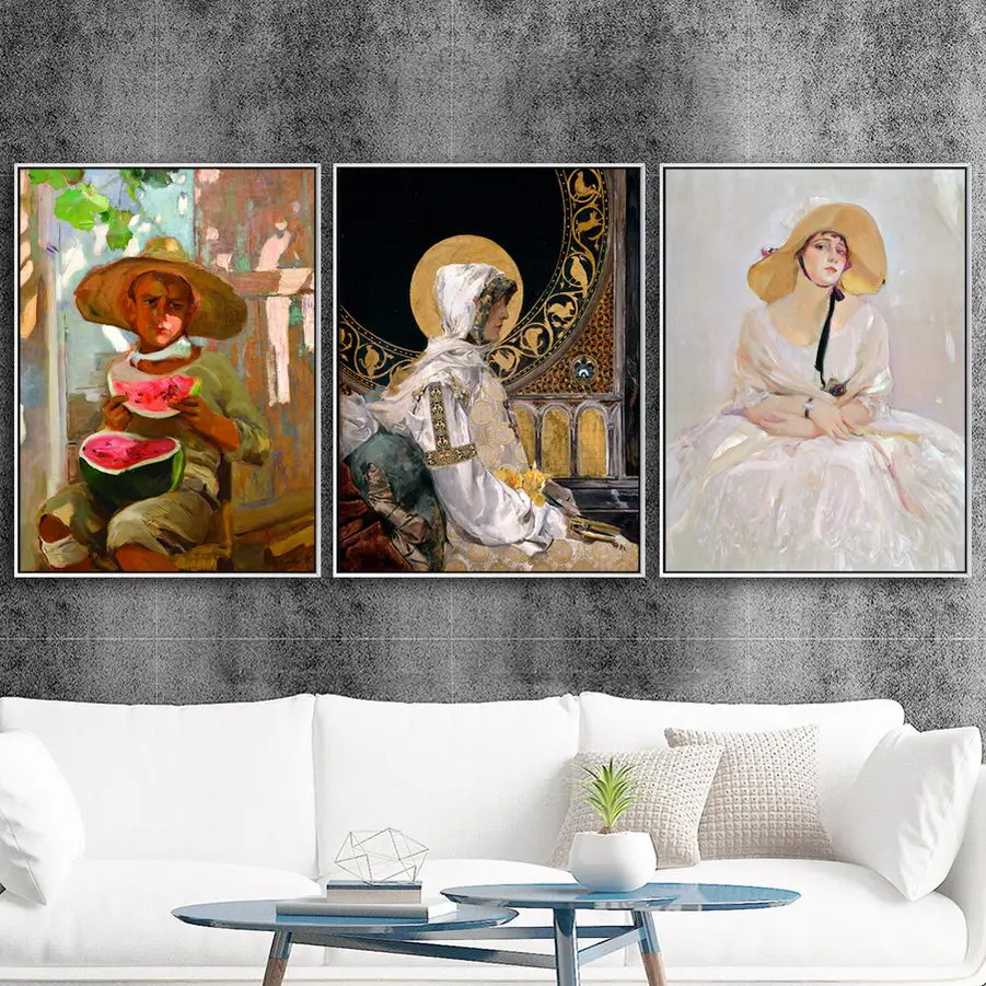 Home Decor Canvas Print Art Wall Pictures Poster Printing Paintings Spanish Joaquin Sorolla y Bastida Figure | Дом и сад