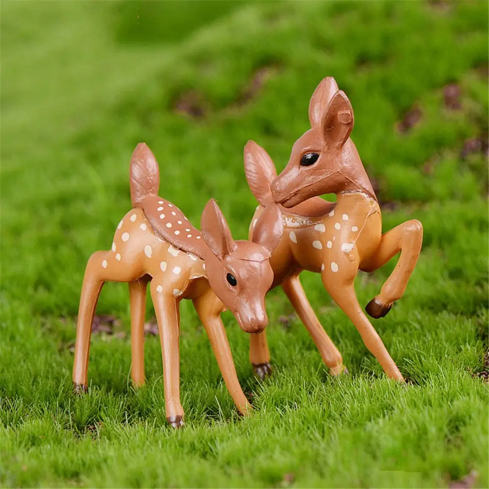 

Искусственные миниатюрные садовые миниатюрные гномы Sika Deer из смолы, поделки, статуэтки для украшения дома, 2 шт./компл.