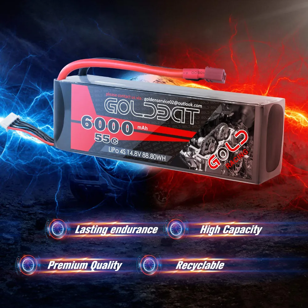 4 шт. аккумуляторная батарея GOLDBAT 6000 ма/ч lipo с разъемом 14 8 в для радиоуправляемого