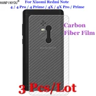 3 шт.лот, защитная пленка для экрана Xiaomi Redmi Note 4 4X Pro Prime, 5,5 дюйма, 3D, нескользящая, прозрачная, углеродное волокно