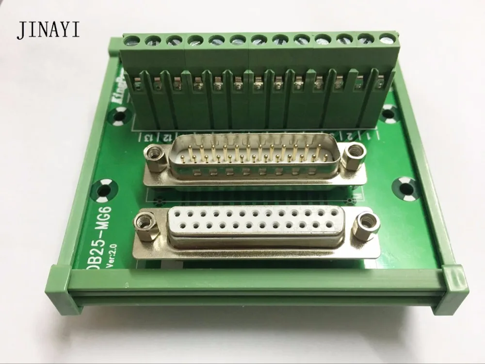 25 контактный DB25 D SUB женский Штекерный сигнал клемма PCB прерывательный модуль