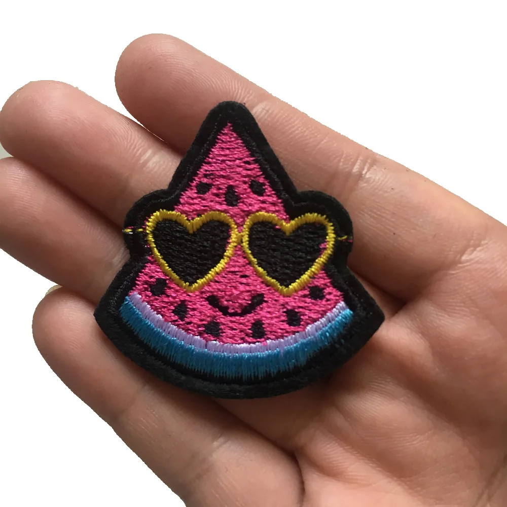 

10PCS/lot Funny Watermelon Embroideried Patches Iron on Patch for Clothes Hats Shoes DIY Decoration Fabric Applique Stickers