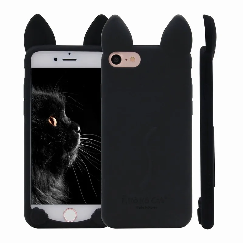 Чехол для iPhone 6S KoKo кошка из мягкого силикона милый котенок уши 3D чехол Apple 6 S 7 iPhone6