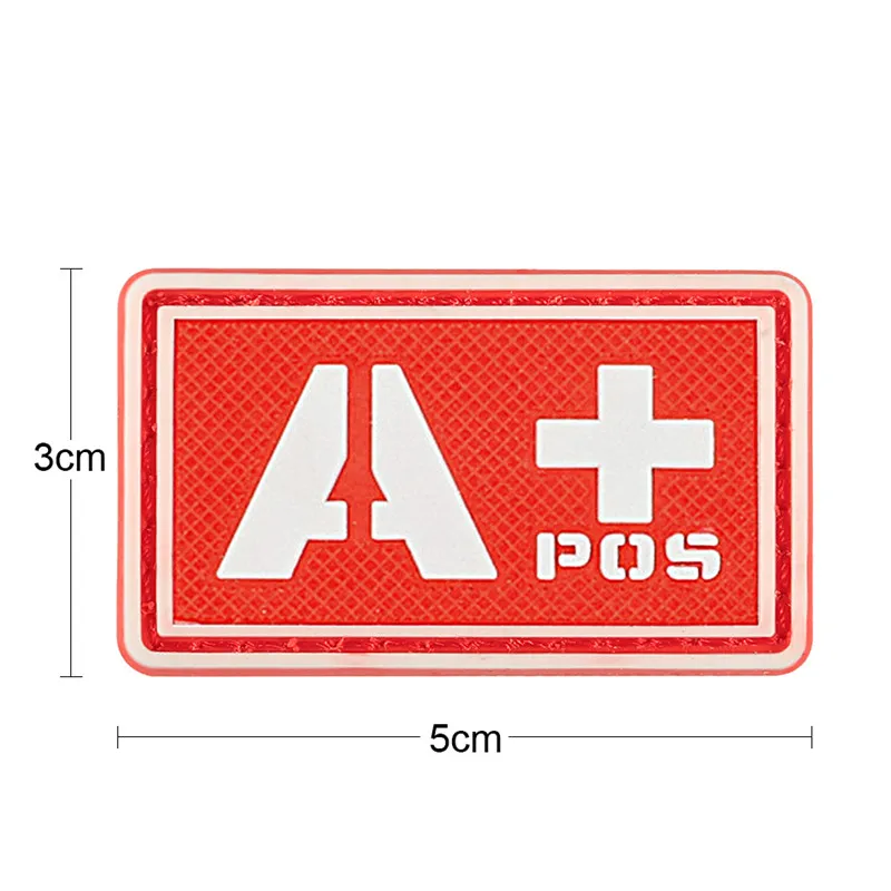 Blood Type Patch A+ B+ AB+ O+ Positive A B AB O + POS A- B- AB- O- NEG - Negative PVC Badge Tactical Military Hook | Дом и сад