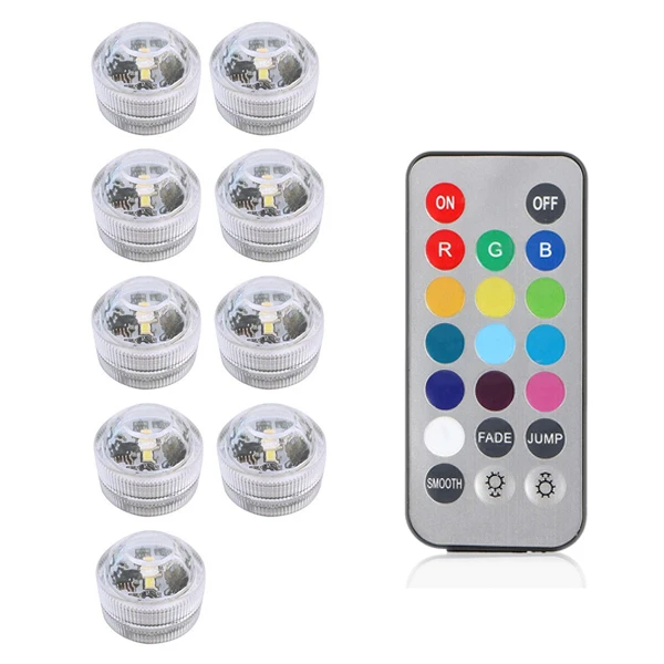 9 lamp 1 controller Xsky погружной светодиодный светильник s Водонепроницаемый ночник пульт дистанционного управления Питание от батареи для прополки Чай Ваза-лампа вечерние Декор Светильник - Испускаемый цвет: 9 lamp 1 controller