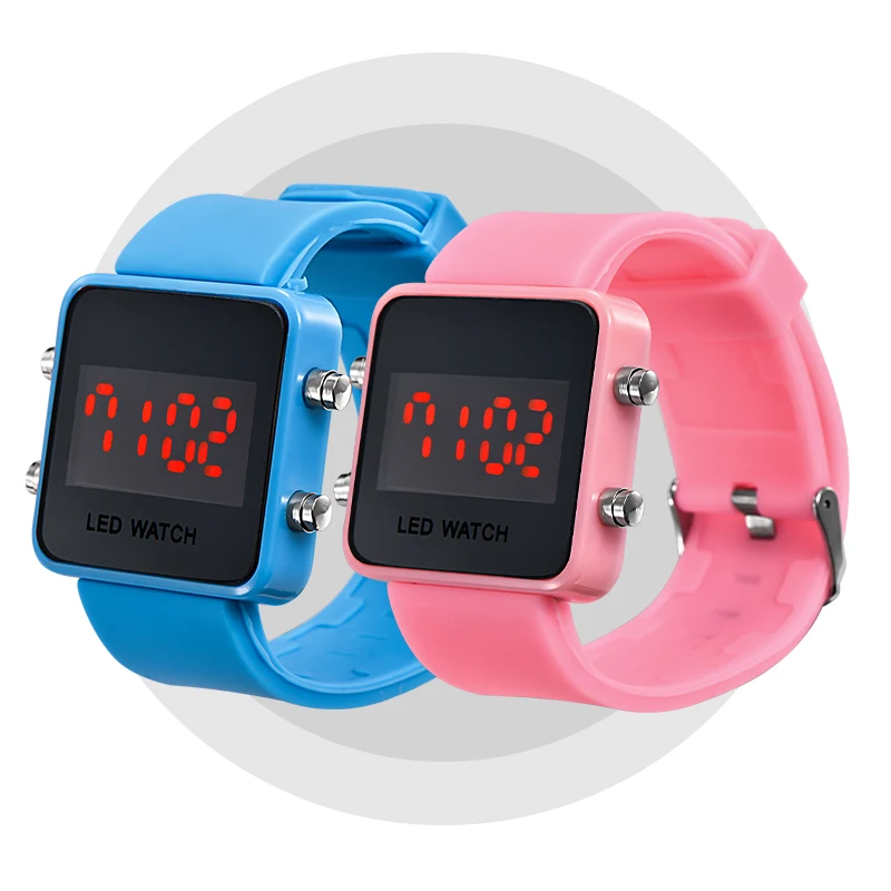 LANDU Красочные СВЕТОДИОДНЫЕ Электронные Часы Мужчины Женские Повседневная