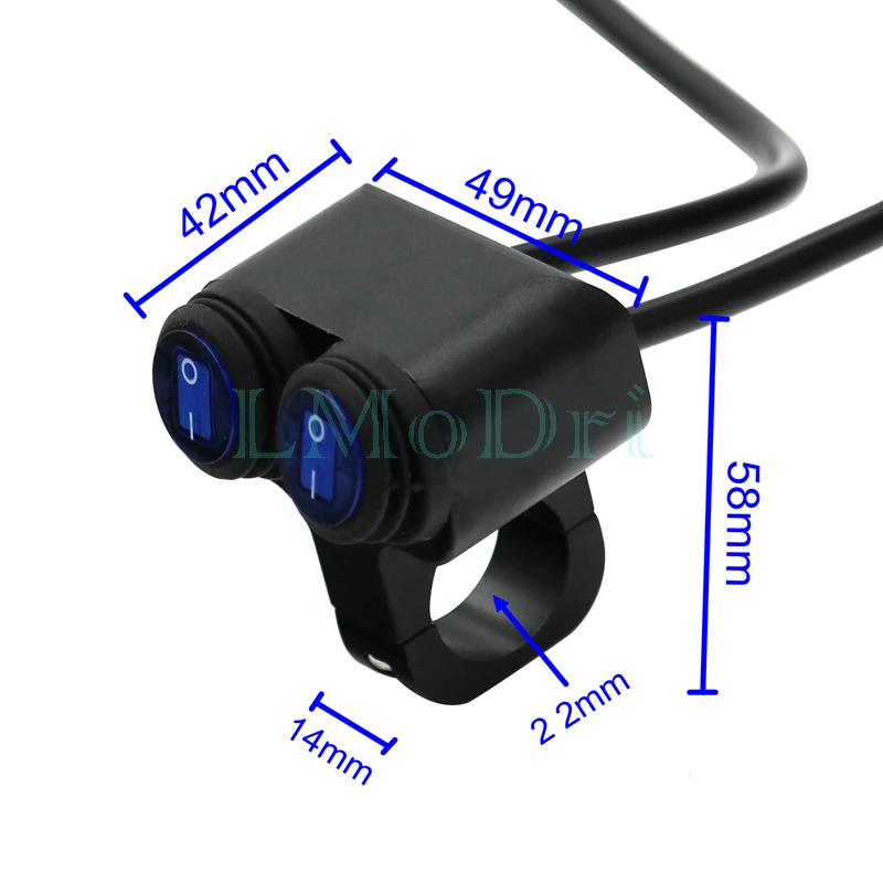 Переключатель на руль мотоцикла LMoDri 2 кнопки управления для 22 мм 7/8 дюйма сменные