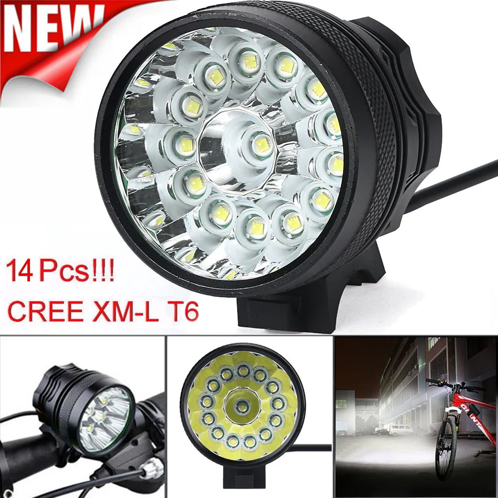 34000 лм 14x CREE T6 LED 3 режима велосипедная лампа фара велосипедный фонарь|Велосипедная